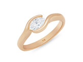Marquise solitaire crossover setting diamond engagement ring 18ct rose gold