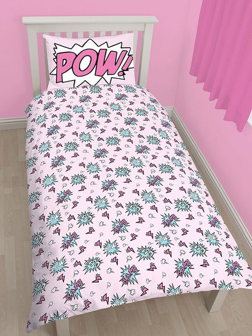 Marvel Comics Pink Reversible Single Duvet Cover Set Little Bugs