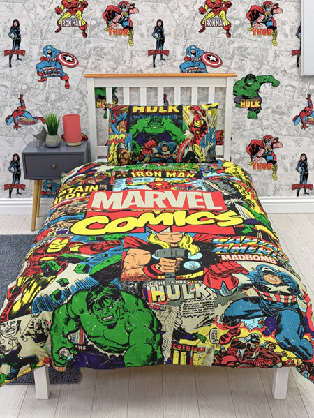 Marvel Comics Reversible Single Duvet Cover Set