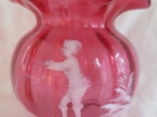 Mary Gregory cranberry glass