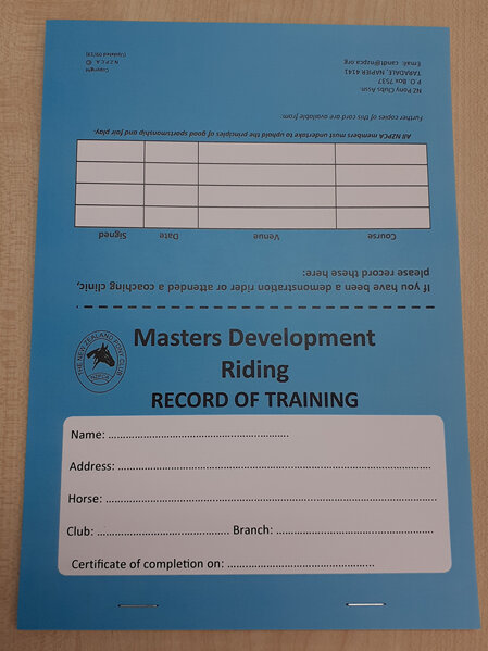 Masters Development Riding Record of Training