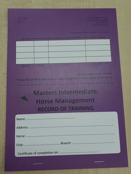 Masters Intermediate Horse Management Record of Training