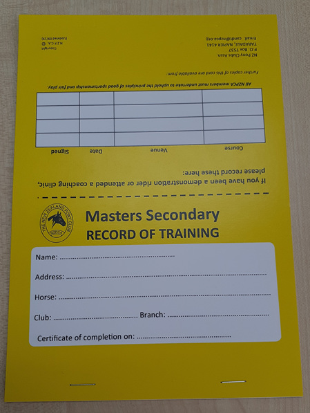 Masters Secondary Record of Training