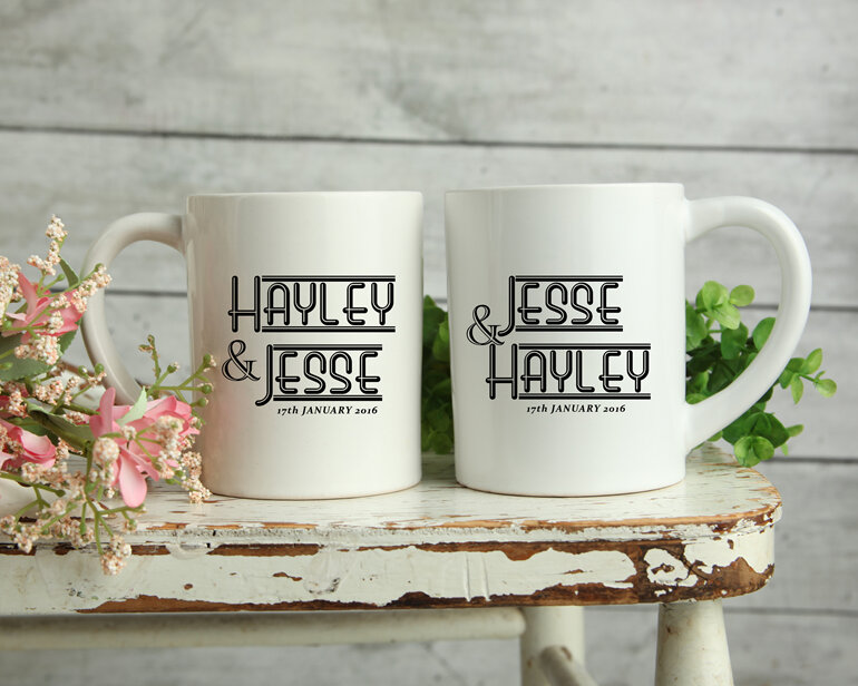 Matching Wedding mugs for Bride and Groom His and Hers Mugs , Cute Mugs, Newlywe