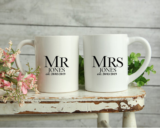 Matching Wedding mugs for Bride and Groom His and Hers Mugs , Cute Mugs, Newlywe