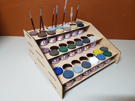 MAXI desktop paint  organiser, 3 Tier  Holds up to 39 paints, & 14 brushes