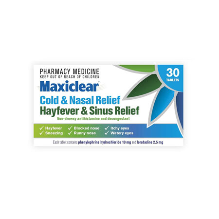 Maxiclear Cold and Nasal/Hayfever and Sinus Relief 30s