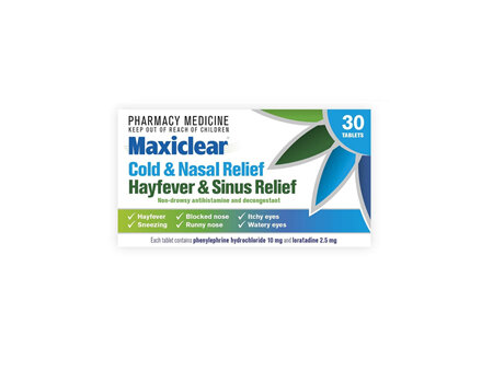 Maxiclear Cold and Nasal/Hayfever and Sinus Relief 30s