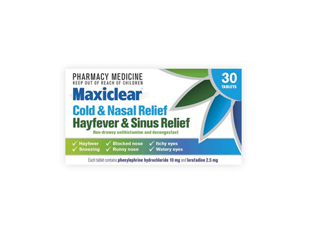 Maxiclear Cold and Nasal/Hayfever and Sinus Relief 30s