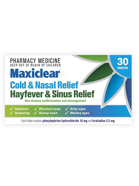 Maxiclear Cold and Nasal/Hayfever and Sinus Relief 30s