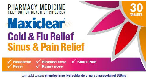 Maxiclear Cold & Flu Sinus & Pain Relief 30s