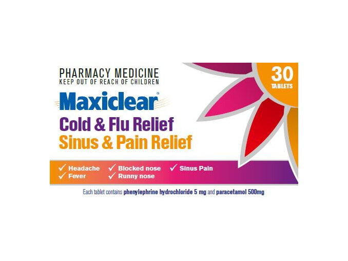 Maxiclear Cold & Flu Sinus & Pain Relief 30s