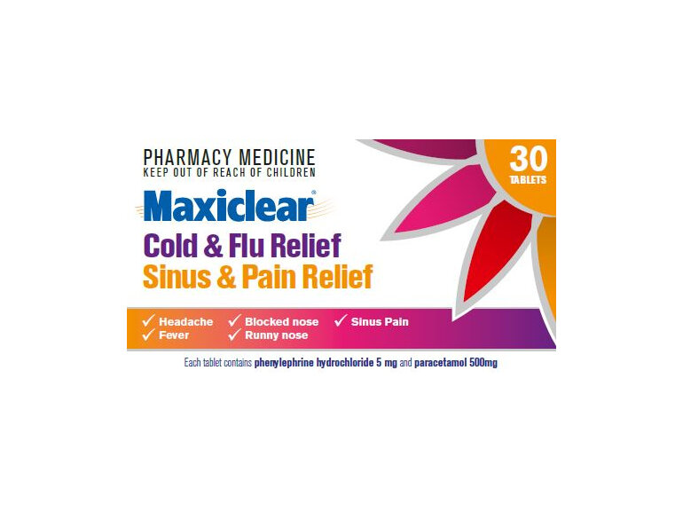 Maxiclear Cold & Flu Sinus & Pain Relief 30s