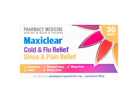 Maxiclear® Cold & Flu/Sinus & Pain Relief 30 Tablets