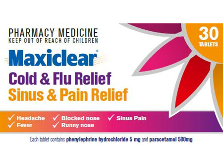 Maxiclear Cold  FluSinus  Pain Relief 30s