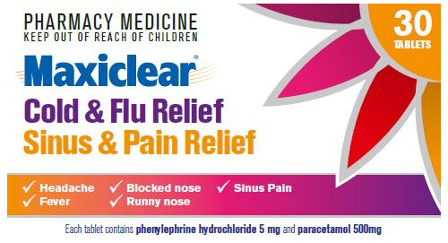 Maxiclear Cold  FluSinus  Pain Relief 30s