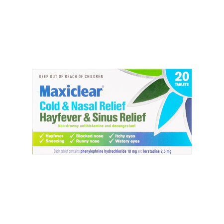 Maxiclear® Cold & Nasal Relief/Hayfever & Sinus Relief 30 Tablets