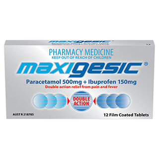 Maxigesic 500mg/150mg 12 Tablets