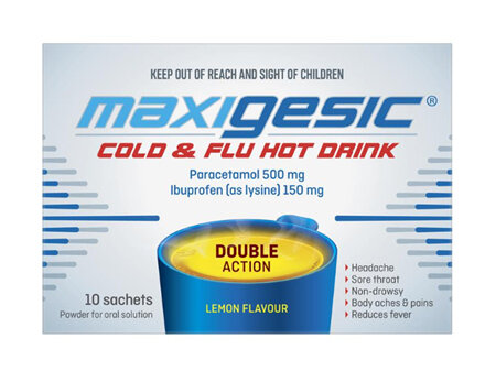 Maxigesic Cold & Flu Lemon Hot Drink - 10Pack