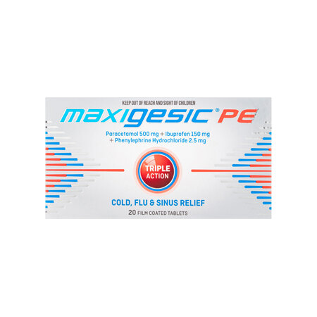 Maxigesic® PE Triple Action Cold, Flu & Sinus Relief 20 Tablets