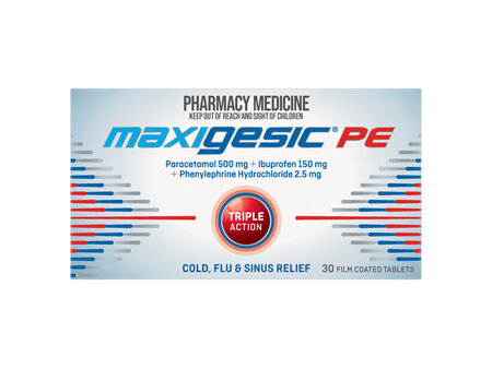 Maxigesic® PE Triple Action Cold, Flu & Sinus Relief 30 Tablets