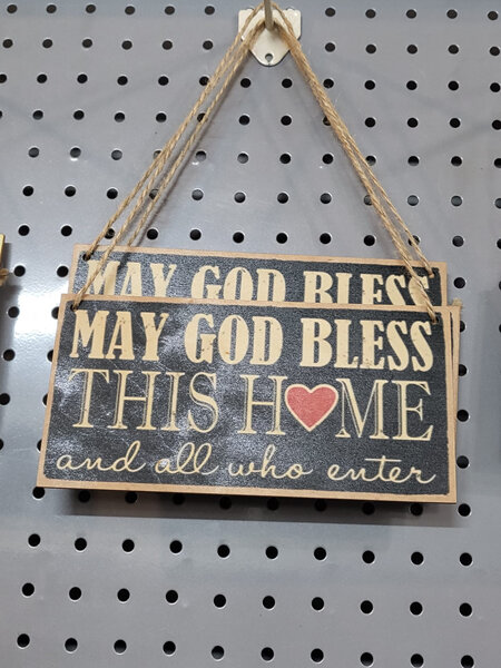 MAY GOD BLESS THIS HOME...WOODEN SIGN