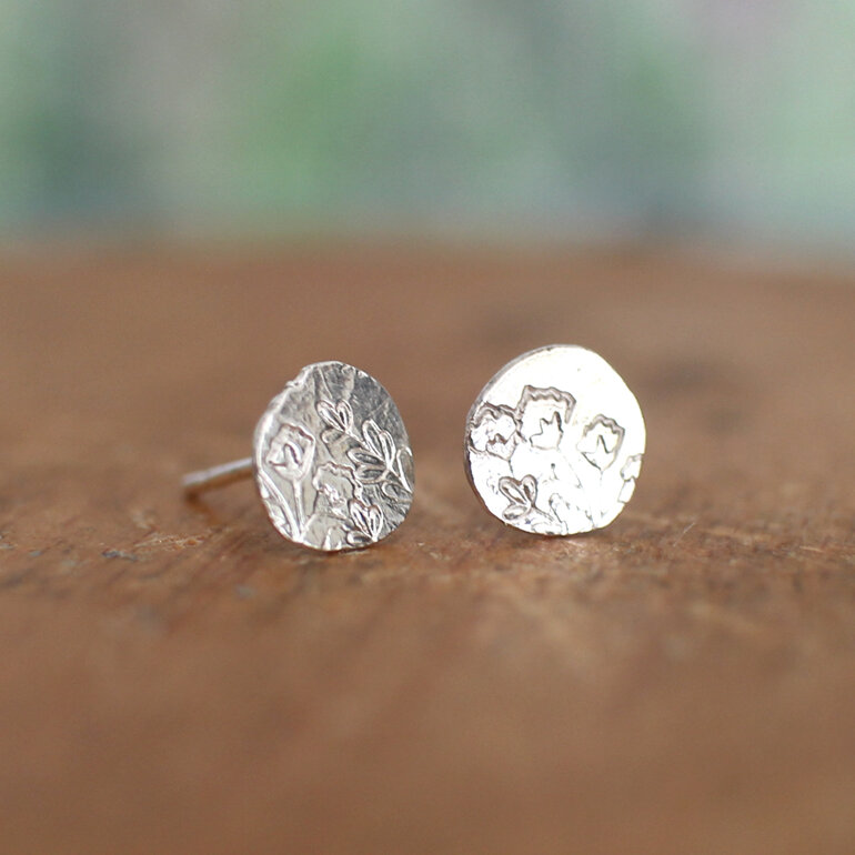 meadow wildflowers sterling silver nature stud earrings lily griffin nz jewelry
