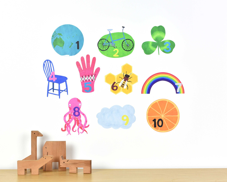Medium counting numbers wall decal
