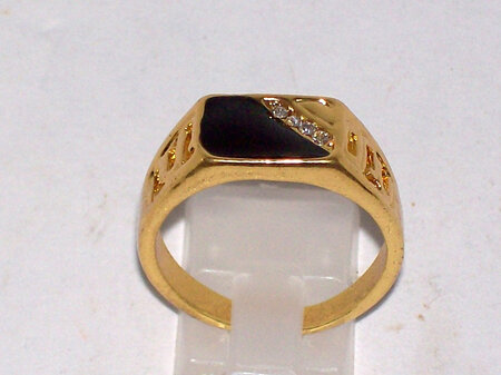 Mens four Clear CZ Gold Ring Size 10