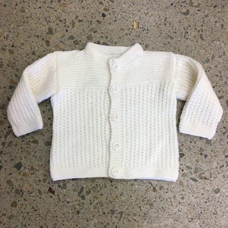 Merino Knitted Cardigan - White - 6 months