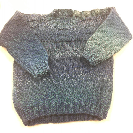 Merino Knitted Jersey - Blue/Green 1 to 2 years