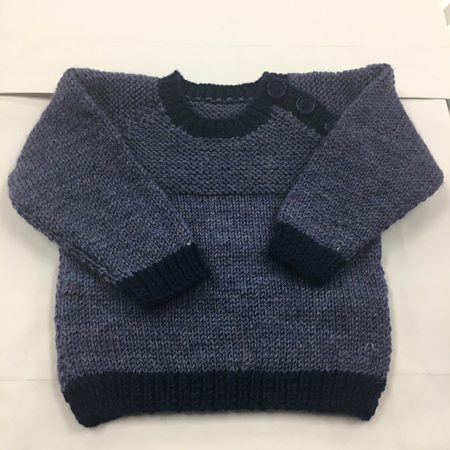 Merino Knitted Jersey - Blues 6-12 months