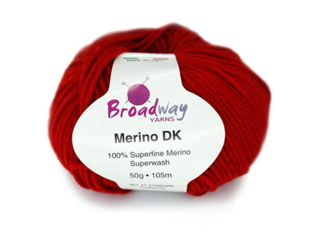 Merino Wool DK 100% 50gr (105m) Red
