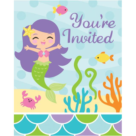Mermaid invites x 8