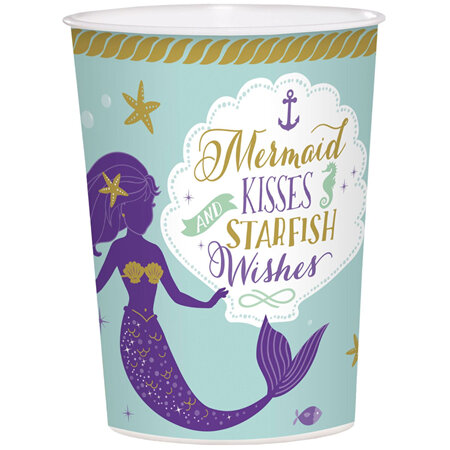 Mermaid plastic party cup x 1
