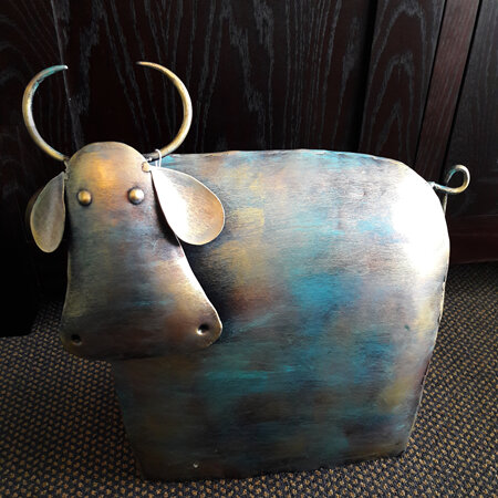 Metal Cow Painted Finish - $260
