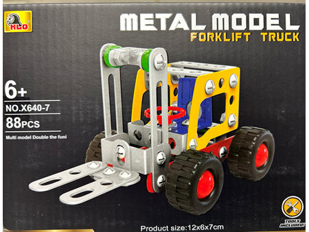 Metal model forklift, 88pcs