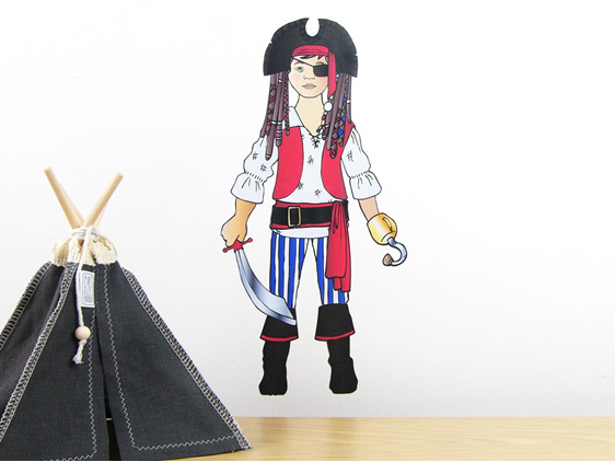 Michael's Pirate Costume dress up doll wall decal
