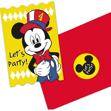 Mickey carnival theme invites x 8.