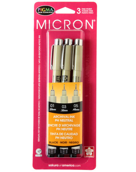 Micron Pigma Pen 3 Pack