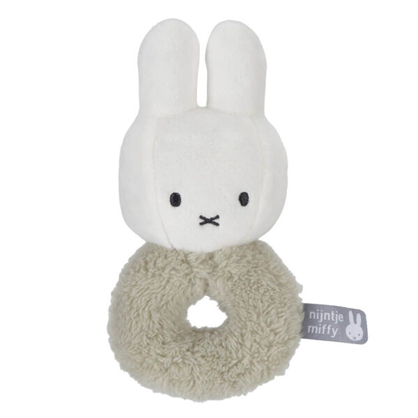 Miffy Fluffy Ring Rattle Green