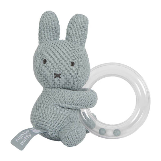 Miffy Green Knit Ring Rattle baby bunny rabbit