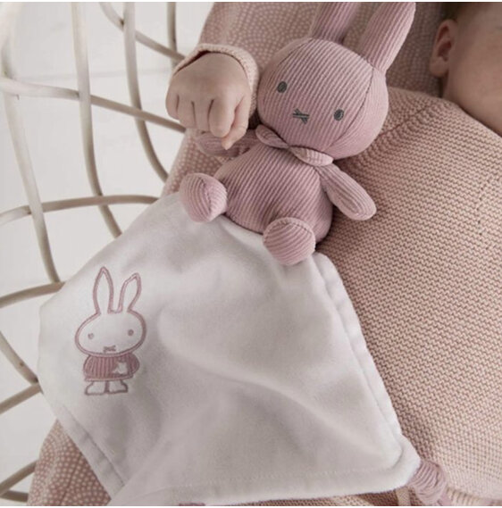 Miffy Pink Rib Cuddle Blanket Baby Pastel Cuddly Stuffy Soother