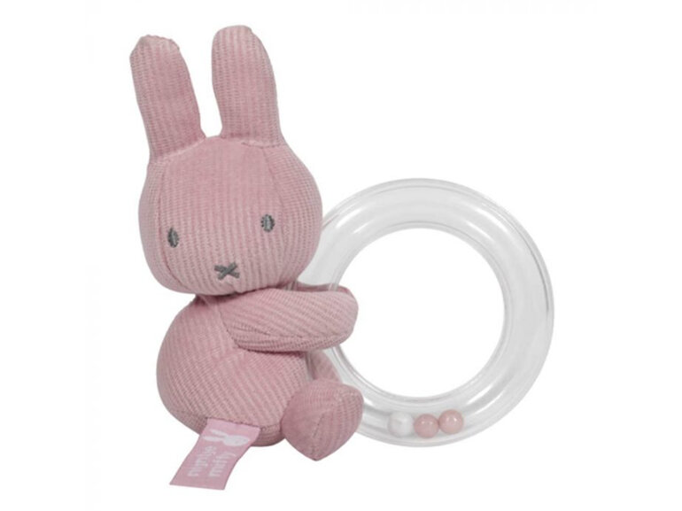 Miffy Pink Rib Ring Rattle Baby Pastel Play