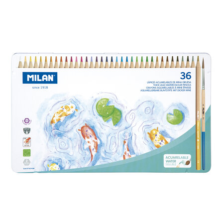 Milan Water Soluble Coloured Pencils - Tin 36
