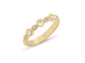 milgrain edge diamond and circle yellow gold wedding ring