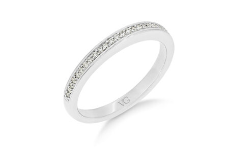 Milgrain Edge Grain Set Diamond Wedding Ring