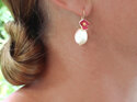 millie pink flowers baroque pearls earrings gold lily griffin nz jewellery