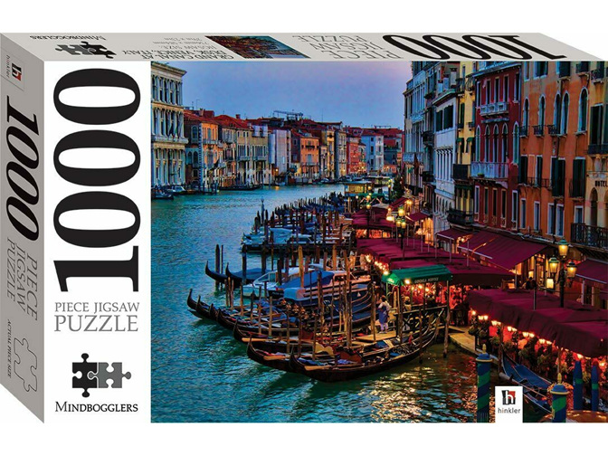 Mindbogglers 1000 Piece Puzzle Gondolas and the Grand Canal, Venice Italy