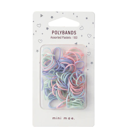 MINI by Mae Elastic Polybands 100 Assorted Pastel